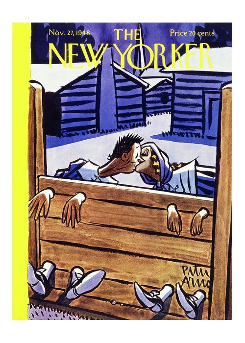 Pilgrims Greeting Card featuring the painting New Yorker November 27 1948 by Peter Arno