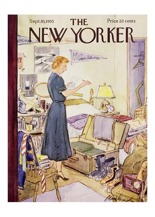 Mother Greeting Card featuring the painting New Yorker September 10 1955 by Perry Barlow