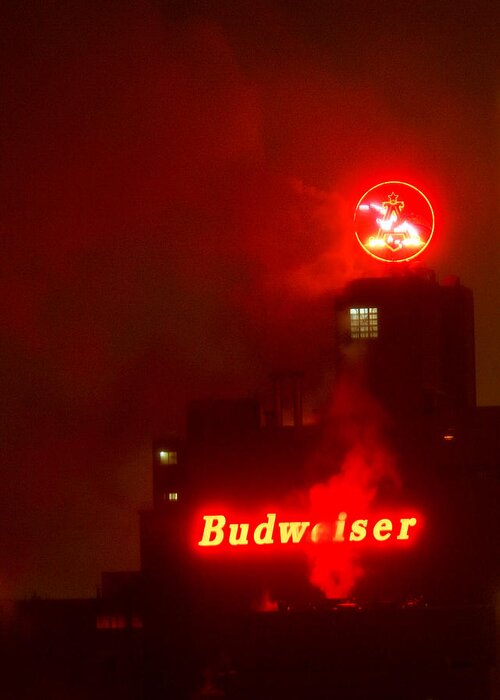 Budweiser Greeting Card featuring the photograph Newark Budweiser by Scott Sawyer