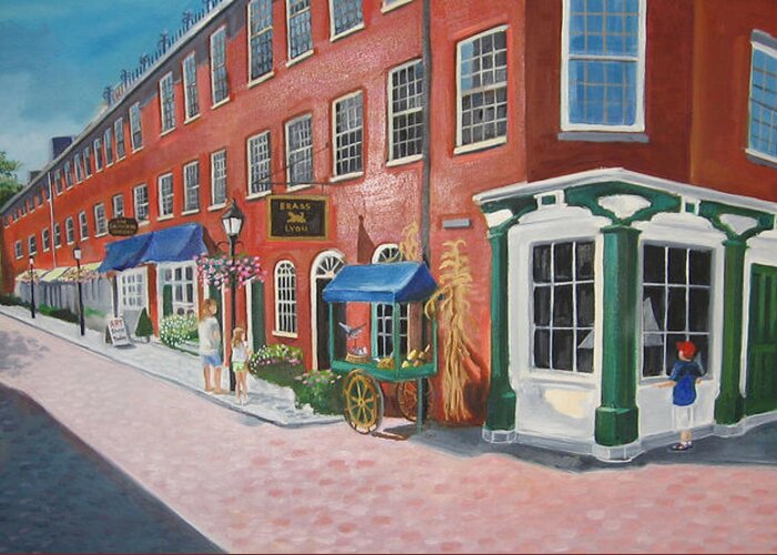 Mcgrath Greeting Card featuring the painting Newburyport MA by Leslie Alfred McGrath
