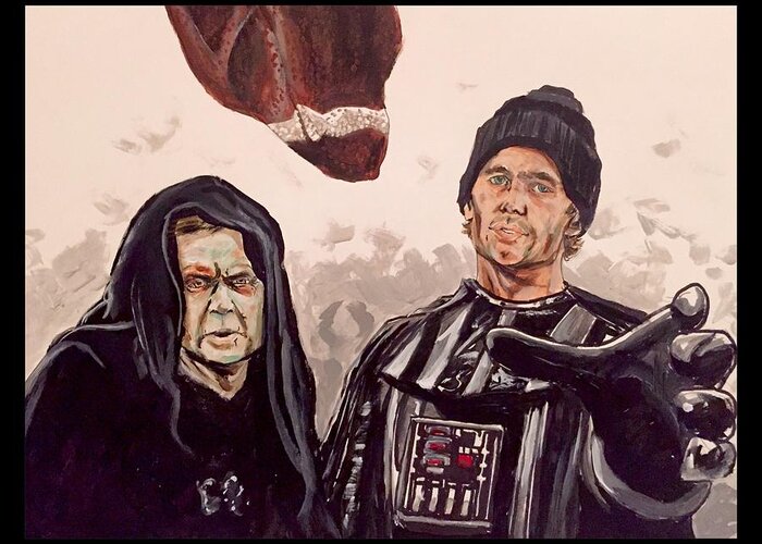 Tom Brady Greeting Card featuring the painting NFLs Empire by Joel Tesch