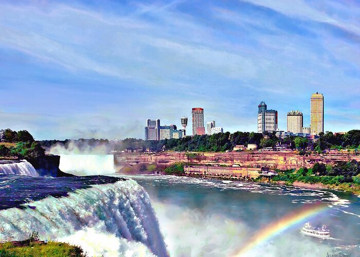 Niagara Falls Greeting Card featuring the photograph Niagara Falls NY - Under the Rainbow by Susan Savad