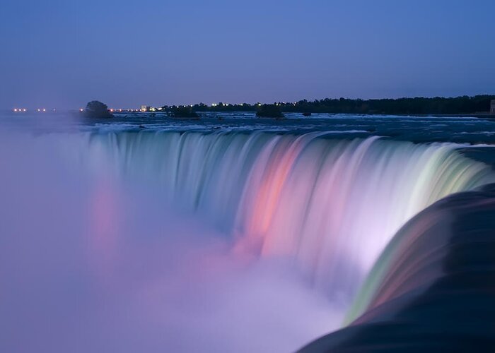 3scape Photos Greeting Card featuring the photograph Niagara Falls at Dusk by Adam Romanowicz