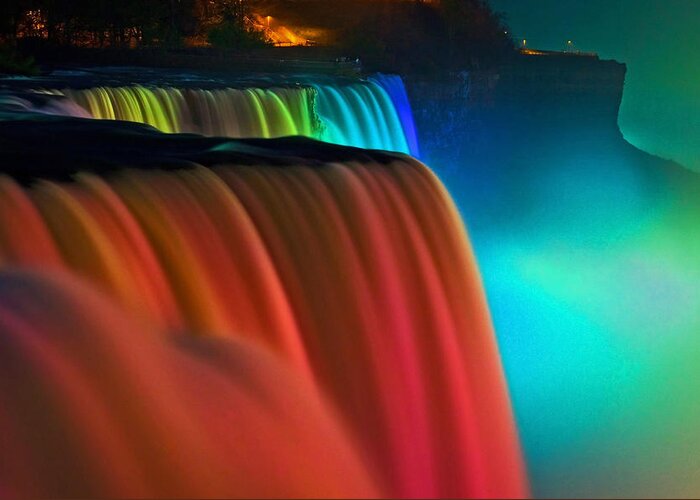 Niagara Falls Greeting Card featuring the photograph Niagara Falls at night by Keith Allen