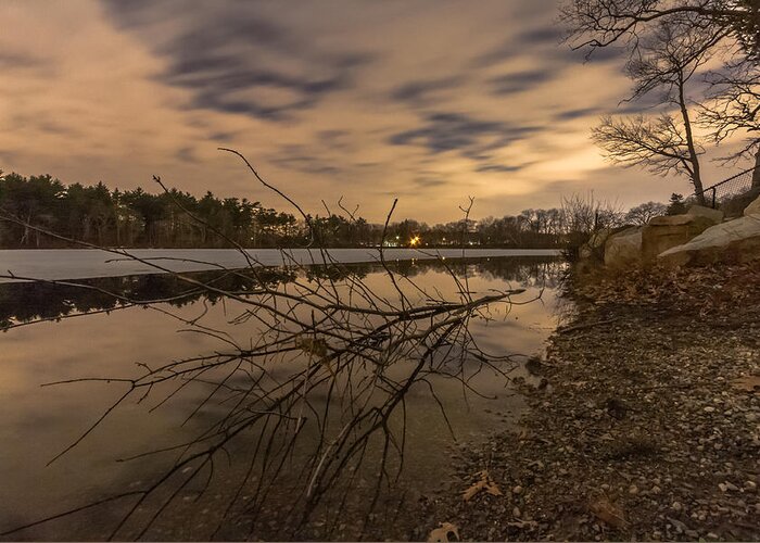 New England Greeting Card featuring the photograph Night at Houghtons Pond by Brian MacLean