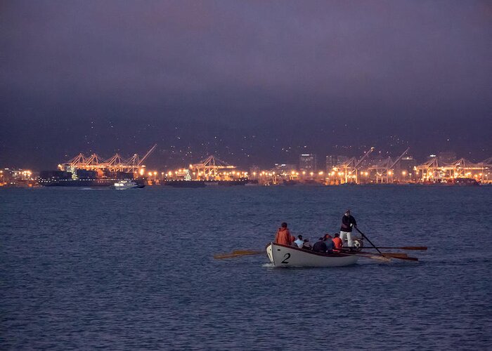Boating Greeting Card featuring the photograph Night Boating on San Francisco Bay by Derek Dean