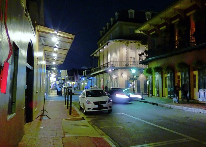 French Quarter At Night Greeting Card featuring the photograph Night Colors by Rosanne Licciardi