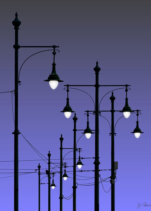 Street Lamps Greeting Card featuring the photograph Night Lights by Joe Bonita