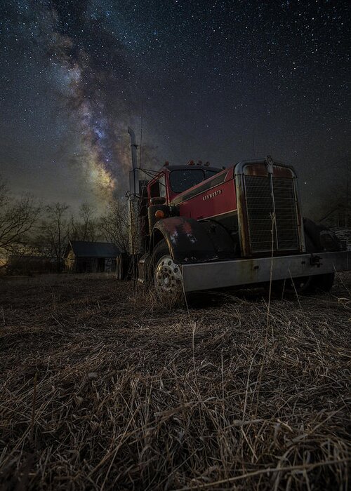 Milky Way Greeting Card featuring the photograph Night Rig by Aaron J Groen