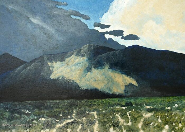 Mountain Greeting Card featuring the painting Nimble Light by Kerry Beverly