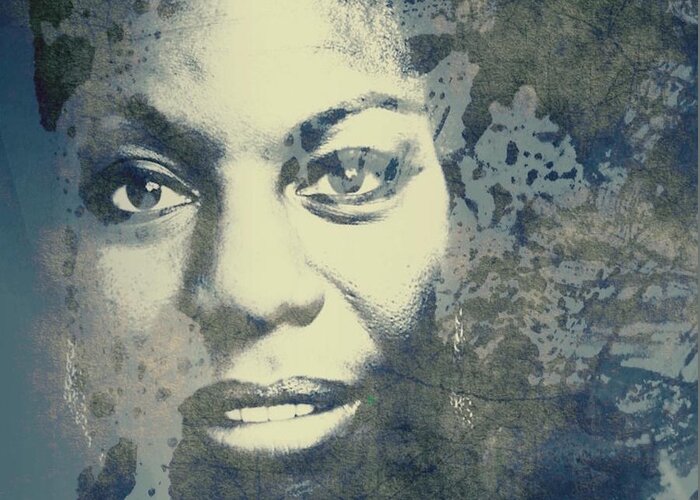 Nina Simone Greeting Card featuring the mixed media Nina Simone - Here Comes The Sun by Paul Lovering