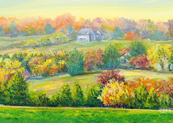 Acrylics Greeting Card featuring the painting Nixon's Beauty Of Autumn by Lee Nixon