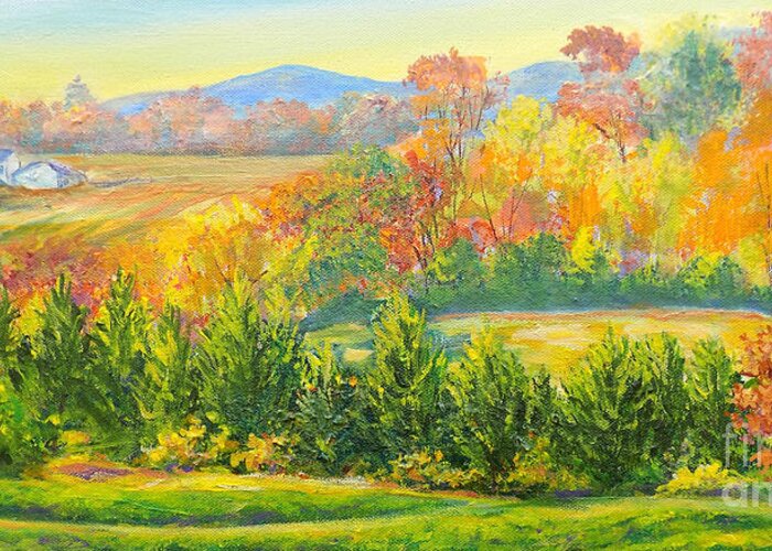 Acrylics Greeting Card featuring the painting Nixon's Glorious View Of Autumn by Lee Nixon