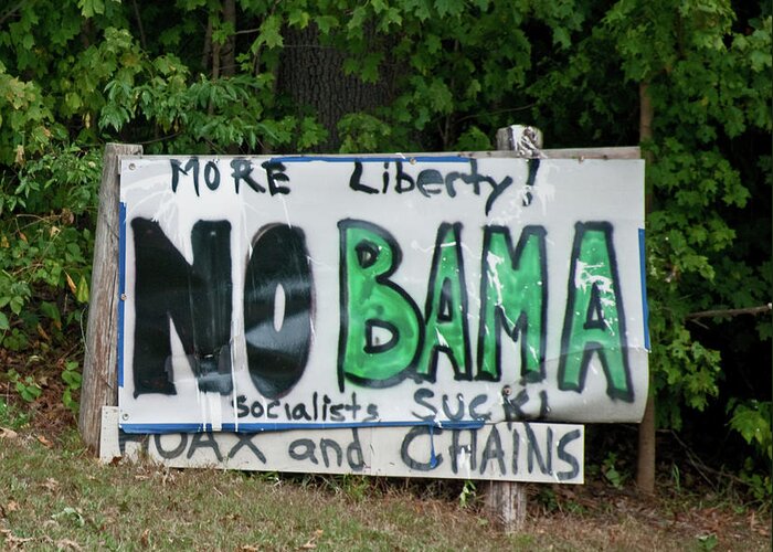 Sign Greeting Card featuring the photograph No Bama by David Arment
