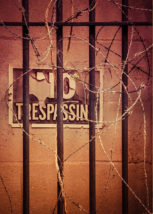 No Trespassing Greeting Card featuring the photograph No Trespassing by Carolyn Marshall