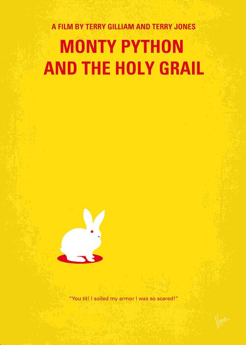 Monty Greeting Card featuring the digital art No036 My Monty Python And The Holy Grail minimal movie poster by Chungkong Art