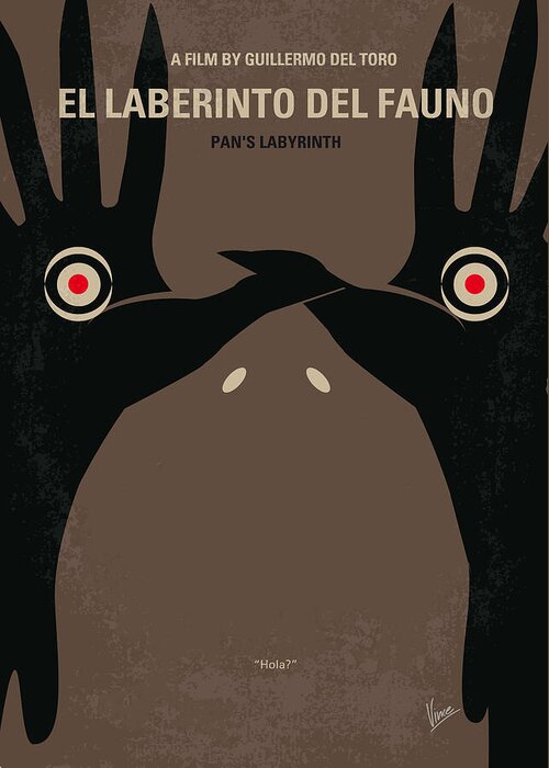 Pans Labyrinth Greeting Card featuring the digital art No061 My Pans Labyrinth minimal movie poster by Chungkong Art