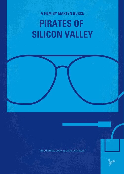 Pirates Of Silicon Valley Greeting Card featuring the digital art No064 My Pirates of Silicon Valley minimal movie poster by Chungkong Art