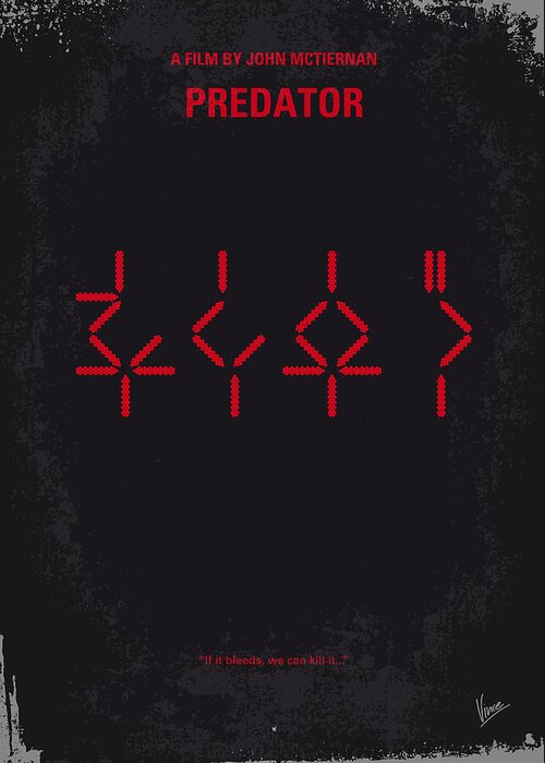 Predator Greeting Card featuring the digital art No066 My predator minimal movie poster by Chungkong Art