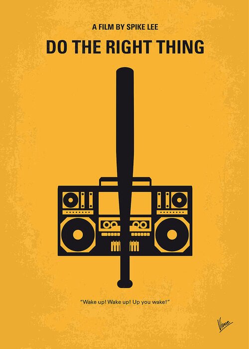 Do The Right Thing Greeting Card featuring the digital art No179 My Do the right thing minimal movie poster by Chungkong Art