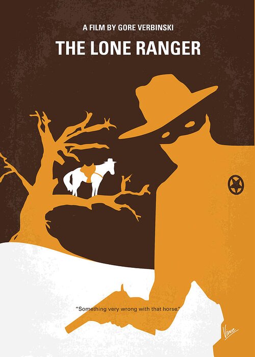 Lone Greeting Card featuring the digital art No202 My The Lone Ranger minimal movie poster by Chungkong Art