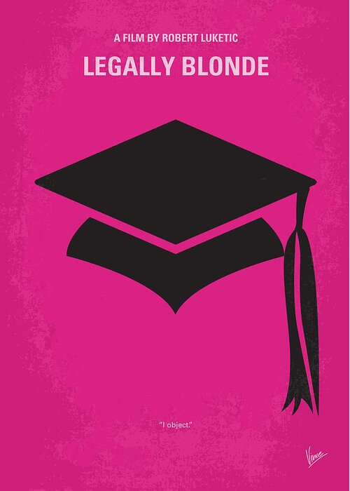 Legally Blonde Greeting Card featuring the digital art No301 My Legally Blonde minimal movie poster by Chungkong Art