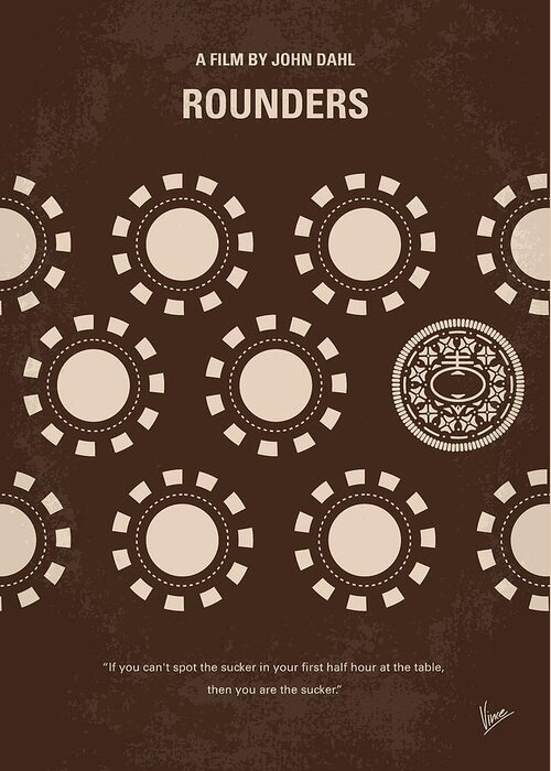 Rounders Greeting Card featuring the digital art No503 My Rounders minimal movie poster by Chungkong Art