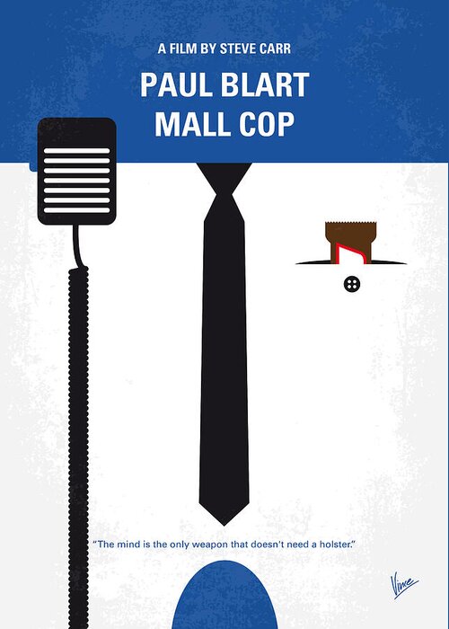 Paul Blart Mall Cop Greeting Card featuring the digital art No579 My Paul Blart Mall Cop minimal movie poster by Chungkong Art