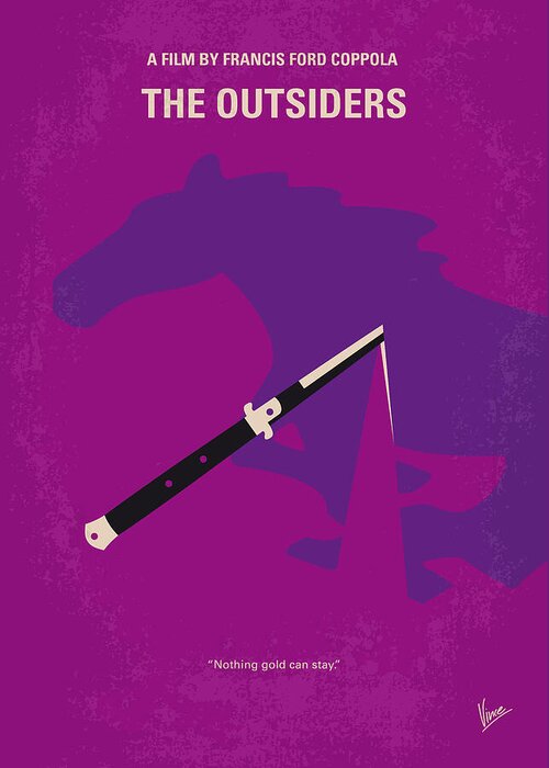 The Outsiders Greeting Card featuring the digital art No590 My The Outsiders minimal movie poster by Chungkong Art