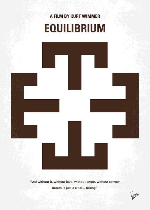 Equilibrium Greeting Card featuring the digital art No595 My Equilibrium minimal movie poster by Chungkong Art