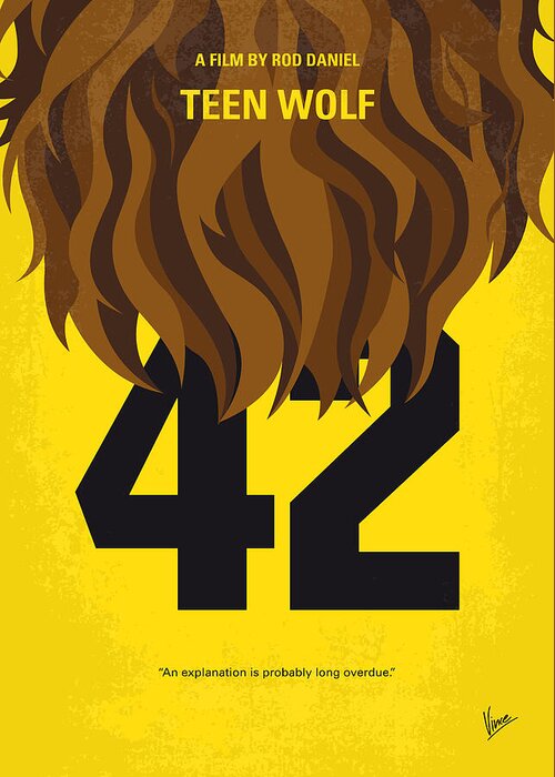 Teen Wolf Greeting Card featuring the digital art No607 My Teen Wolf minimal movie poster by Chungkong Art