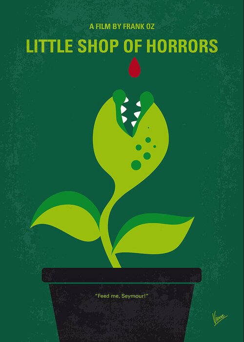 Little Shop Of Horrors Greeting Card featuring the digital art No611 My Little Shop of Horrors minimal movie poster by Chungkong Art