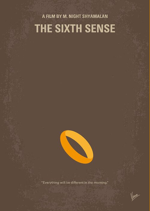 The Sixth Sense Greeting Card featuring the digital art No638 My The Sixth Sense minimal movie poster by Chungkong Art