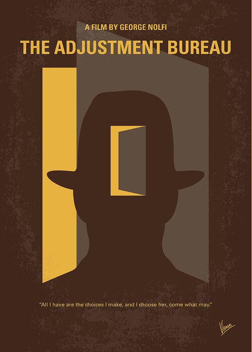 The Adjustment Bureau Greeting Card featuring the digital art No710 My The Adjustment Bureau minimal movie poster by Chungkong Art