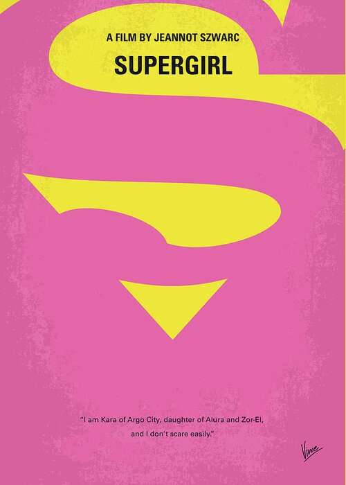 Supergirl Greeting Card featuring the digital art No720 My SUPERGIRL minimal movie poster by Chungkong Art