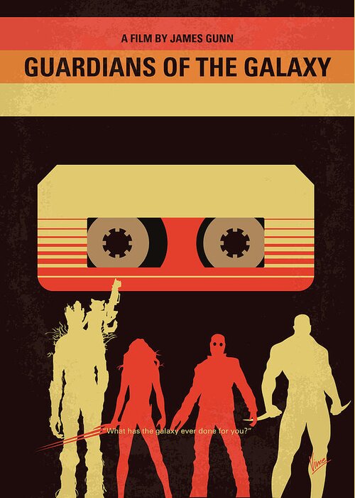 Guardians Of The Galaxy Greeting Card featuring the digital art No812 My GUARDIANS OF THE GALAXY minimal movie poster by Chungkong Art