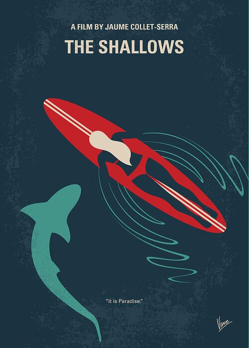 The Shallows Greeting Card featuring the digital art No836 My The Shallows minimal movie poster by Chungkong Art