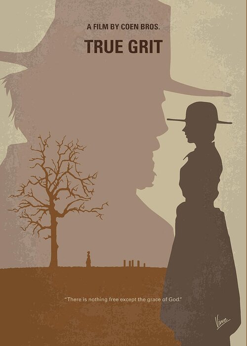 True Grit Greeting Card featuring the digital art No860 My True grit minimal movie poster by Chungkong Art