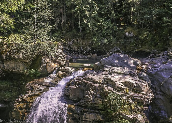 Waterfall Greeting Card featuring the photograph Nooksack Falls by Mark Joseph