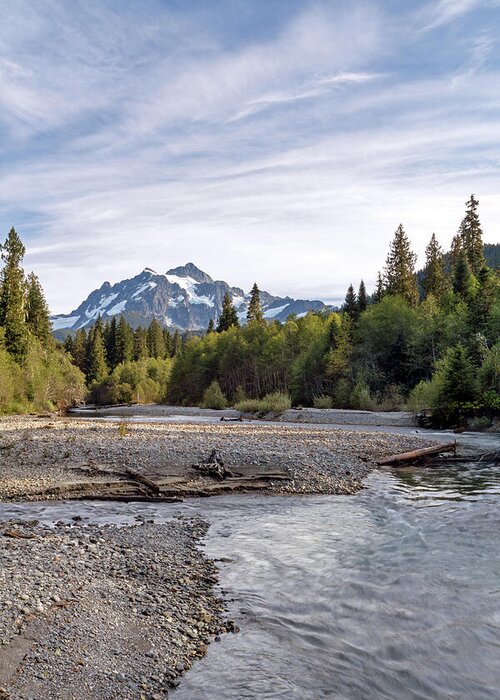 Shuksan Greeting Card featuring the photograph Nooksack River and Mount Shuksan by Michael Russell