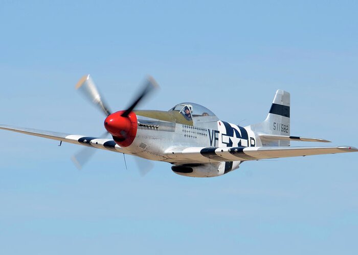 Airplane Greeting Card featuring the photograph North American P-51D Mustang NL5441V Spam Can Valle Arizona June 25 2011 1 by Brian Lockett