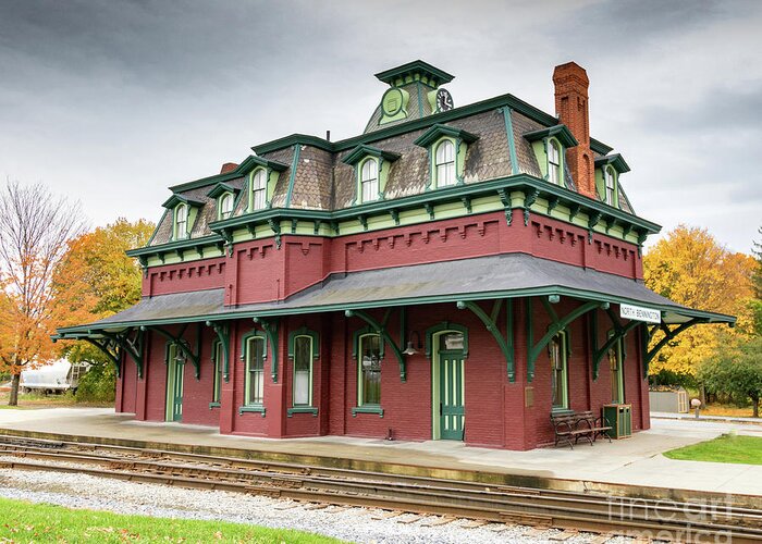 Vermont Greeting Card featuring the photograph North Bennington Station by Phil Spitze