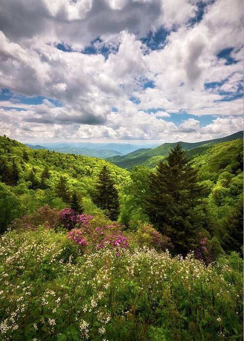 Blue Ridge Parkway Greeting Card featuring the photograph North Carolina Blue Ridge Parkway Scenic Landscape NC Appalachian Mountains by Dave Allen