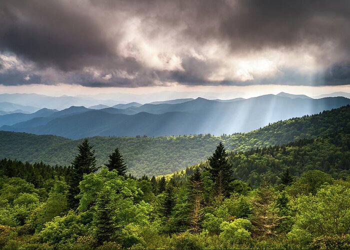 North Carolina Greeting Card featuring the photograph North Carolina Blue Ridge Parkway Scenic Mountain Landscape by Dave Allen