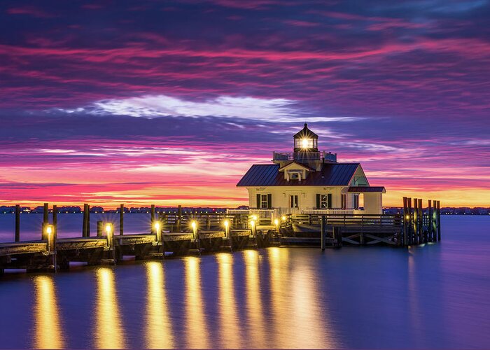 North Carolina Greeting Card featuring the photograph North Carolina Outer Banks Lighthouse Manteo OBX NC by Dave Allen