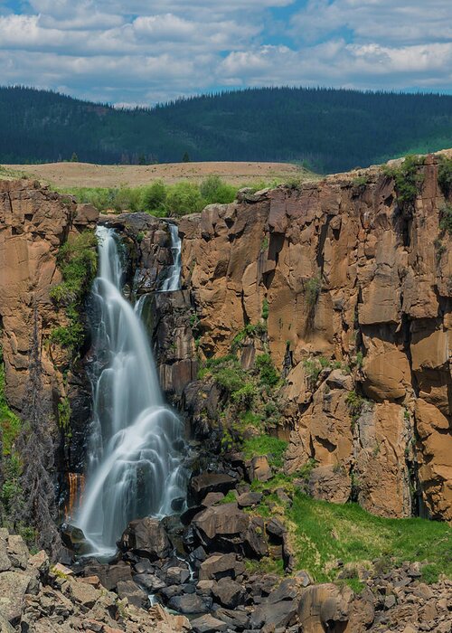 Waterfall Greeting Card featuring the photograph North Clear Creek Falls, Creede, Colorado by Adam Reinhart
