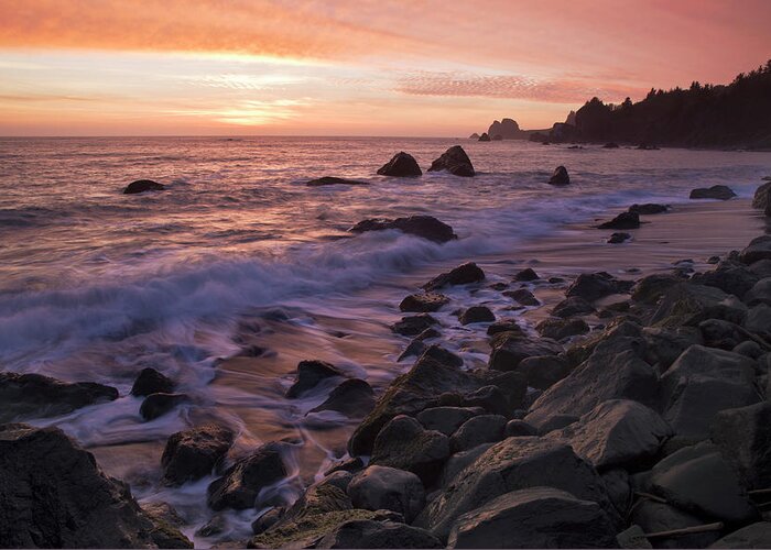 Sunset Greeting Card featuring the photograph North Coast Sunset by Paul Riedinger