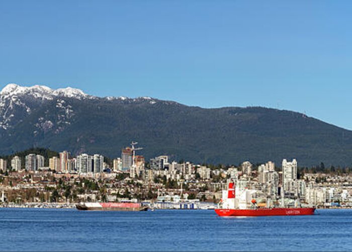 North Vancouver Greeting Card featuring the photograph North Vancouver and Mount Seymour by Michael Russell