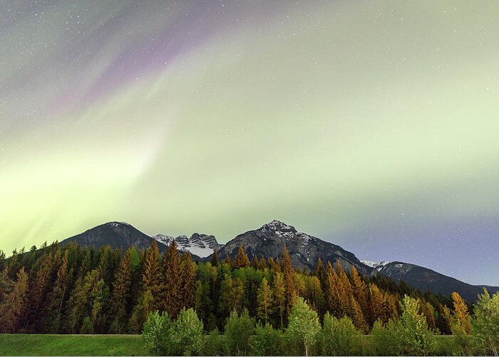 Photosbymch Greeting Card featuring the photograph Northern Lights over Overlander Mountain by M C Hood