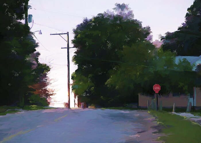 Landscape Painting Greeting Card featuring the painting Northman Drive at Sunset by Daniel Tollas